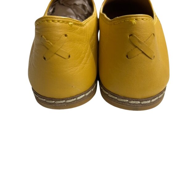 Charix Artisan Crafted Mustard Yellow Leather Slip On Quiet Luxury Loafers 13 - Picture 4 of 11